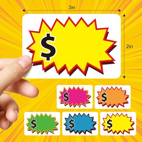 Leezmark 210 Pcs Garage Sale Stickers, Removable Adhesive Yard Sale Price Stickers, Price Label Stickers Price Tags Stickers for Garge Sale, Retail, Rummage, Annual Community Sale (2"x3") in Kuwait