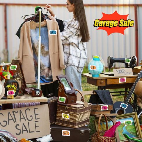 Leezmark 210 Pcs Garage Sale Stickers, Removable Adhesive Yard Sale Price Stickers, Price Label Stickers Price Tags Stickers for Garge Sale, Retail, Rummage, Annual Community Sale (2"x3") in Kuwait