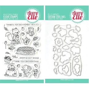 Avery Elle - Fall Picnic - Clear Stamps and Dies Set - 2 Item Bundle