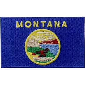 Montana State Flag Embroidered Emblem Iron On Sew On MT Patch