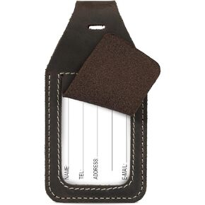 Londo Genuine Leather Luggage ID Tag with AirTag Slot