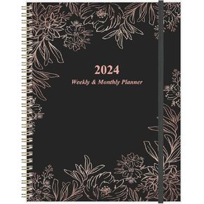 مخطط 2024 - مخطط شهري أسبوعي 2024 يعمل من يناير 2024 إلى ديسمبر 2024، مخطط 2024 مع 12 علامة تبويب شهرية، 8.5 بوصة × 11 بوصة، زهرة سوداء in Kuwait