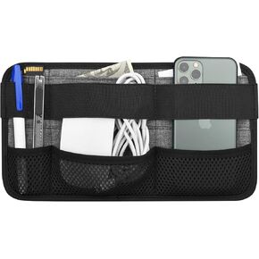 Laptop Tech Organizer, Portable Office Organizer, Travel Cable Organizer, Electronics Organizer Attachable to Laptop for Holding Laptop Mouse, Power Bank, USB Adapter, Charger, Cellphone - GRAY