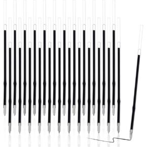Dianelhall 24 Pieces Gel Ink Refill Fits Retractable Pens Refill Replacement, Medium Tip Point 0.7 mm, Black Ink, 115 mm Long(Black)