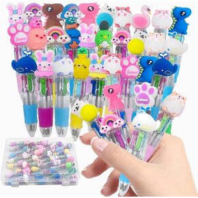30Pcs Fun Pens for Kids Multicolor Pen in One, 4-in-1 Cute Pens for Kids, Perfect for Birthdays and Children's Parties - Delightful Multi Color Pen Gifts - Kids Birthday Gifts Classroom Prizes
