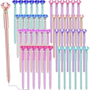 48 Pcs Diamond Pens with Crystal Retractable Bling Ballpoint Pen 1.0 mm Diamonds Top Pens Black Ink Pens Fancy Pens Novelty Pens for Girls Women Home School Office Wedding Gifts, 2 Styles