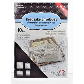 Scrapbook Adhesives Keepsake Envelopes 10/Pkg-4 Small, 3 Medium, 2 Large & 1 Jumbo