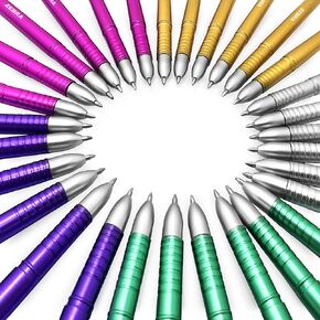 Zebra - ZGE Gel Ink Stick Pens - Metallic Barrel - 0.7mm - Pack of 30 Assorted Colours