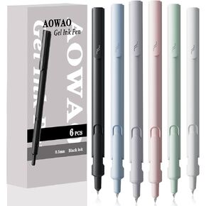 Gel Pen, Thin Tip Smooth Writing Pen, Ball Point Pen, 6PCS 0.5mm Fast Drying Black Ink Pens, Suitable For School Offices, Household Goods, Gifts Tor Men And Women (6pcs0202) in Saudi Arabia