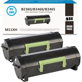 Compatible B2360 M11XH Toner Cartridge Replacement for Dell B2360dn Toner Cartridge B2360 B3460 B3465 B2360d B2360dn B3460dn B3465dn B3465dnf 2360d 3460dn(Black,2 Packs)