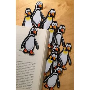 Penguin Clip Bookmarks for Kids Students Cool Cute Animal Set of 10 Bulk Bookmark Funny Wacky Classroom Reading Incentives Library Rewards Novelty Party Favors Fun Prizes for Summer Reading Programs