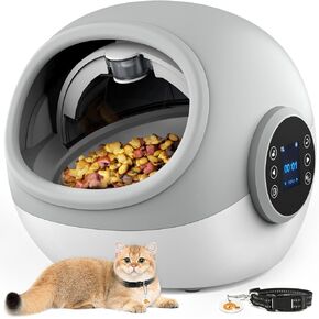 Lesotc RFID Automatic Cat Feeder, Microchip Pet Feeder, Auto Cat Feeder with Collar, Automatic Pet Feeder - Prevents Food Stealing, Perfect for Prescription Diets, Schedules Meals for Multiple Cats