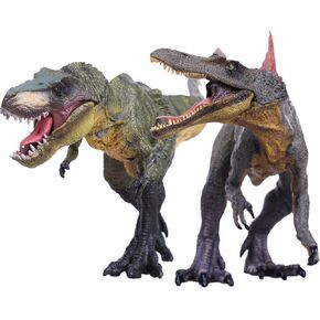 Gemini&Genius Dinosaurs Tyrannosaurus Rex and Spinosaurus Action Figures Toys, Gifts, Stocking Stuffer, Cool Birthday Cake Topper, Family Party Gifts for 3 Years Old and Up