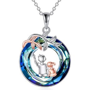 AOBOCO Sterling Silver Sister Necklace for 2, 3 Sisters Pendant, Big Litter Sisters Birthday Jewelry Gift