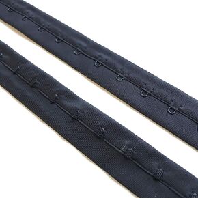 Black, White Hook and Eye Tape Trim(3YD,5YD/Pack) (Black) (Black, 3YD)