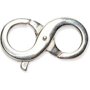 925 Sterling Silver Infinity Lobster Clasp 21.5mm Figure Eight Double Opening Made in Italy Necklace Bracelet Connector by CRAFT WIRE