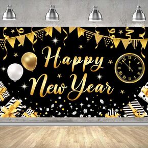 Happy New Year Decorations 2025 New Year Party Decorations New Year banner New Year backdrop New Year Eve Party Supplies 2025