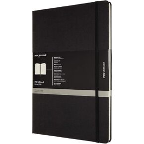 Moleskine A4 Size 21 x 29.7 cm Pro Notebook, Office Notebook, Hard Cover with Elastic Closure, Organised Layout with Detachable To-Do-List, Colour Black, 192 Pages