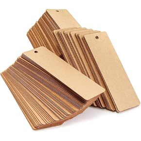 Juvale 300 Pack Blank Bookmarks Bulk Kraft Paper with Hole for Craft, DIY & Gift Tags (6x2 in)