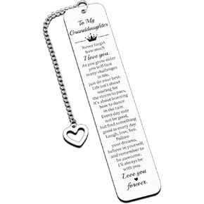 Christmas Stocking Stuffers for Granddaughter, Granddaughter Bookmarks, Granddaughter Gifts from Grandma, Grandkid Granddaughter Birthday Gifts, Xmas Gifts for Girls 10-12, Grandma Granddaughter Gifts