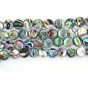 6mm Natural Abalone Shell Flat Coin Beads Strand 16 Inch Jewelry Making Beads
