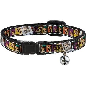 Buckle-Down Cat Collar Breakaway Gremlins Gizmo Filmstrip Poses Multi Color 8 to 12 Inches 0.5 Inch Wide