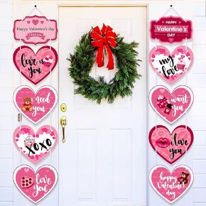 KatchOn, Pink Conversation Heart Door Banner - 5 Feet, No DIY | Happy Valentines Day Banner for Outside | Valentines Day Door Banner, Valentines Day Door Decorations | Conversation Hearts Decorations