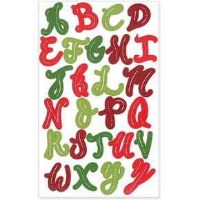 Christmas Alphabet Stickers - for Crafts, Cardmaking, Scrapbooks – 104 Pc (Script)