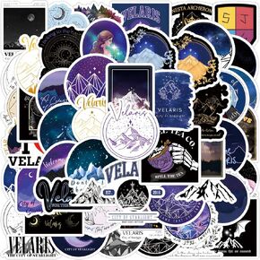 62Pcs velaris Stickers Pack, Cute Cartoon Vinyl Waterproof Sticker Decals for Water Bottle, Laptop, Phone, Scrapbooking, Journaling Choice for Adults for Party Supply Decor