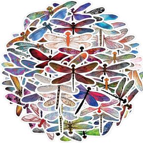 MAXSNOW 53 Pieces Dragonfly Stickers Beautiful Dragonfly Stickers Waterproof Stickers Insect Stickers for Teens Girls Boys (Dragonfly)
