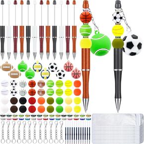 12 Pieces Beadable Pens Bulk with Colorful Silicone Beads for DIY Pen Making Kit Smooth Writing Beaded Pen for Women Kids Students Office School(Jesus)