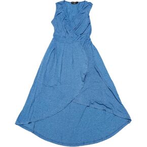 Seta T Women's Summer Sleeveless High Low Wrap V Neck Midi Dresses Pleated Flowy Tank Sundress with Pockets Small Green