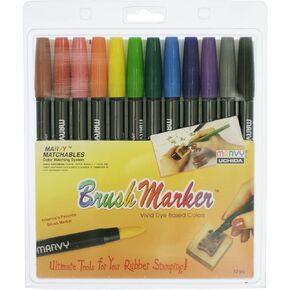 Uchida Brush Markers 12/Pkg-Primary