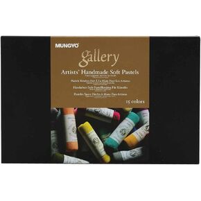 Honsell Gallery Artists' 4400015 Handmade Soft Pastel, Set of 15, Hand-Rolled Pastels in Artist Quality, Soft Consistency