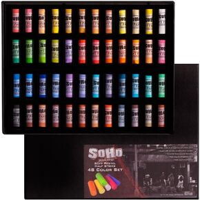 مجموعات نصف لاصقة من SoHo Urban Artist - ألوان باستيل فائقة النعومة وصبغية للغاية للفنانين والرسم والرسم والطبقات والمزج والمزيد! - [ألوان متنوعة - مجموعة من 90]