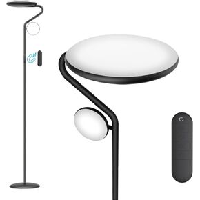 Floor Lamp, 36W LED Standing Lamp with 2 Rotating Lamp Heads, Button & Remote Control, Corner Floor Light with 4 Brightness, Stepless Color Temp, Tall Lamps for Living Room, Bedroom, Office