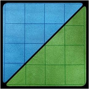 Chessex Play Mat – Mat: 1" Sq 2 Sided Blue/Green Battlemat (Two Color Mat) - Smooth & Tough – Compatible with Tabletop RPGs – Accessories for Game Night