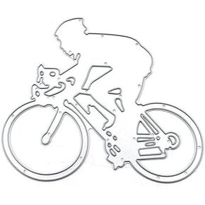 LZBRDY Man Riding Bicycle Metal Cutting Dies for Scrapbooking and Card Making Birthday Christmas Craft Die Cuts