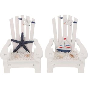 2Pcs Mini Beach Chair Decor Home Decoration Ornaments Beach Theme Decor Fairy Garden Accessories Mini Beach Marine Ornament Beach-Inspired Ornament Furniture Pine Wood Office Props