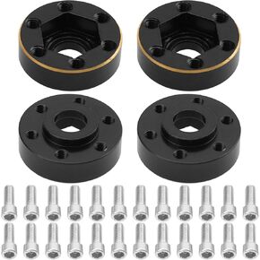 RC Brass Weights 12mm Hex Hub Extended Adapters for 1.9/2.2inch Beadlock Wheel Rim Compatible with Axial SCX10 90046 Redcat TRX4 Gen7 D90 CC01 1/10 RC Crawler (Black,9mm)