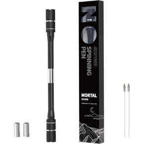 Mortal Spinning Pen Mod by Mr. Nope – Professional Trick Pen for Pen Spinning, Stress Relief & Precision Tricks – Balanced, Long, Anti-Slip Grip, Writable Fidget Spin Pen (Silver)