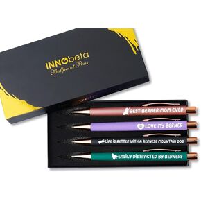 InnoBeta Bernese Mountain Dog Gifts, Dog Mom Gifts for Women, Ballpoint Pen Set of 4, Gifts for Dog Lovers for Mother's Day, Christmas, Birthday - Bernese Mountain Dog Mom