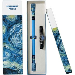 Spinning Pen Painter Mod with Bracelet, Long and Heavy Weighted Fidget Spin Pen for Intermediate and Proficient, Starry Sky