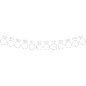 Pre-Strung Bachelorette Party Banner - Silver Glitter Diamong Ring Banner Bridal Shower Decoration Supplies, Perfect for Bachelorette Party, Engagement Party, Bridal Shower or Wedding, Photo Booth Prop