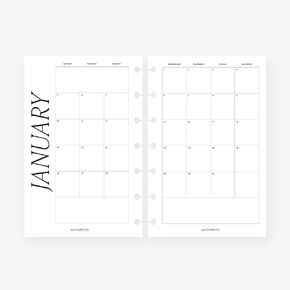 Mini Happy Planner 2025 Month on Two Pages Monthly Planner Insert Agenda Refill for 7-Discs Notebook 4.6 x 7 (Monthly Classic (Sunday start) (Non-separable Months))