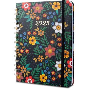 2025 Planner,Calendar 2025, Jan.2025 - Dec.2025, 2025 Planner Weekly and Monthly with Tabs, 6.3" x 8.4", A5 Hardcover with Back Pocket + Thick Paper+Elastic Closure -Oil Painting (E)