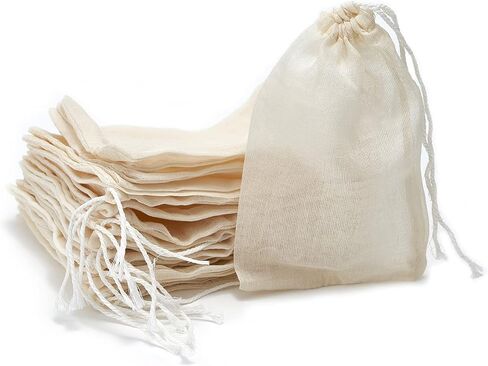 LOOKSGO 25 Pcs 8x10 Inch Muslin Bag Sachet Bag for Party Wedding Home Supplies Cotton Drawstring Bags in Kuwait