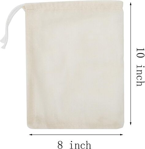 LOOKSGO 25 Pcs 8x10 Inch Muslin Bag Sachet Bag for Party Wedding Home Supplies Cotton Drawstring Bags in Kuwait