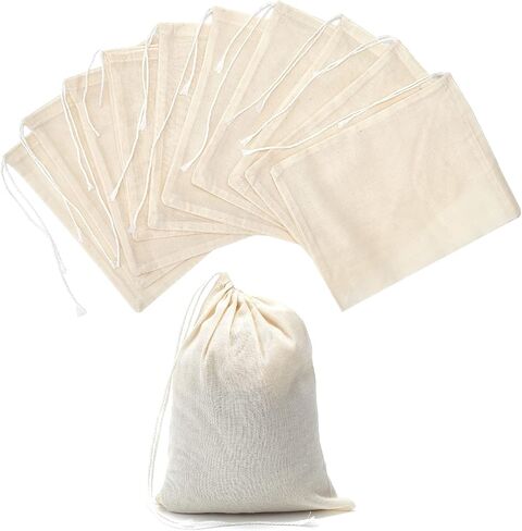 LOOKSGO 25 Pcs 8x10 Inch Muslin Bag Sachet Bag for Party Wedding Home Supplies Cotton Drawstring Bags in Kuwait