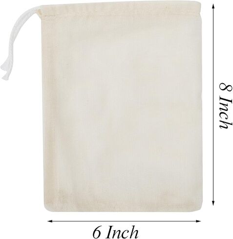 LOOKSGO 25 Pcs 8x10 Inch Muslin Bag Sachet Bag for Party Wedding Home Supplies Cotton Drawstring Bags in Kuwait